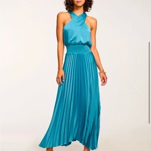 Ramy Brook Arina halter dress
Size 10; Western Blue
New with tags; non-smoking
